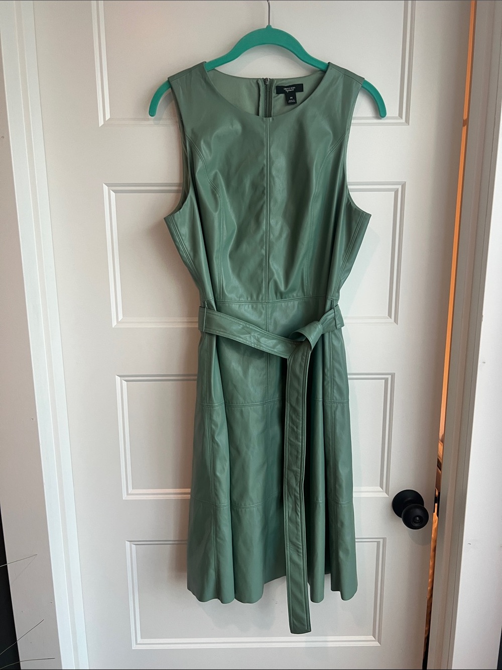 Simply Vera Vera Wang Sage Green Faux-Leather Midi Dress